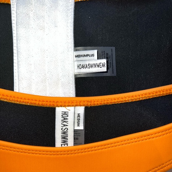 Hoaka Swimwear Kylie Orange Set. Top: Medium +, Bottom: Medium - Picture 3 of 3